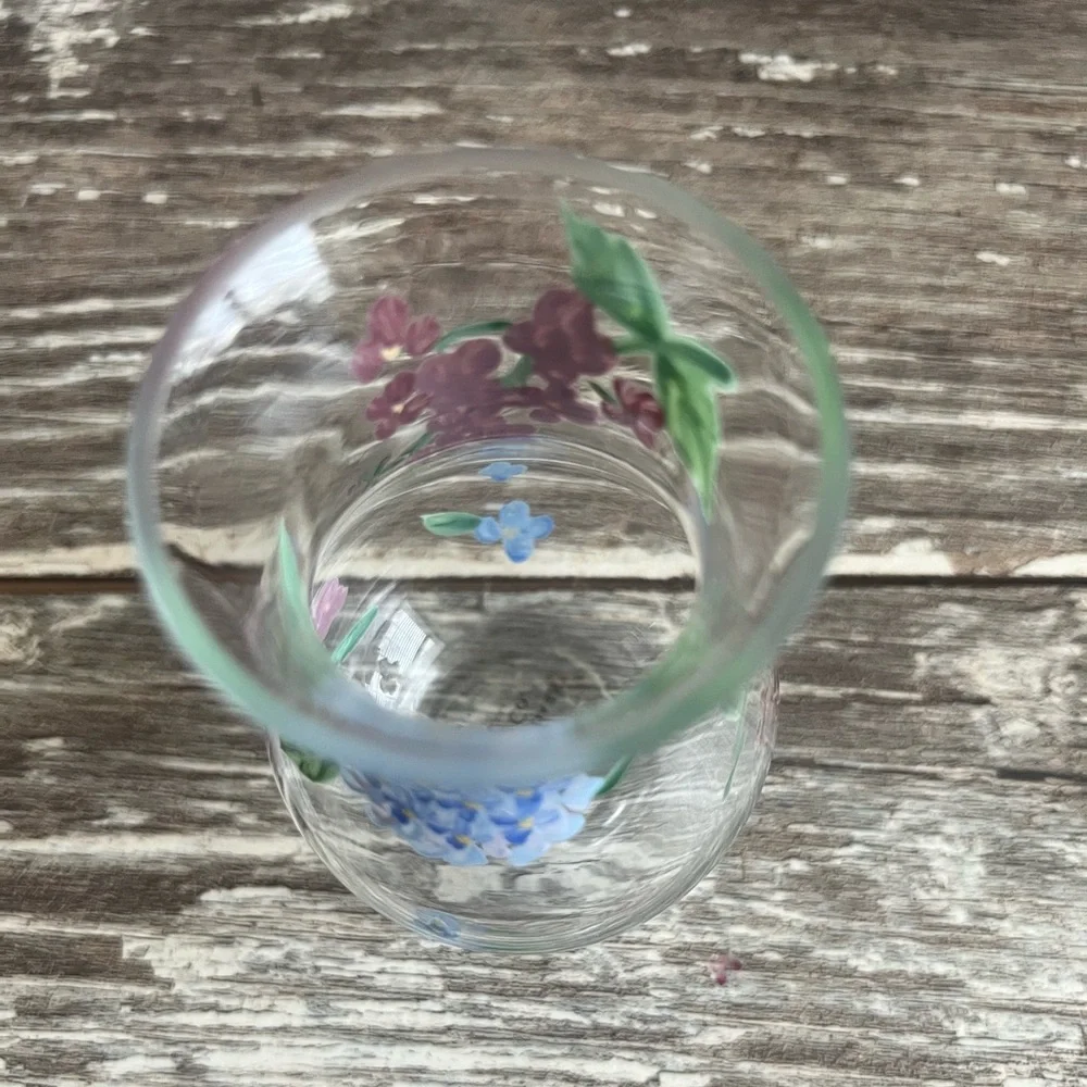 The White Barn Candle Co. Miniature Hand-Painted Floral Vase Glass Candle Holder